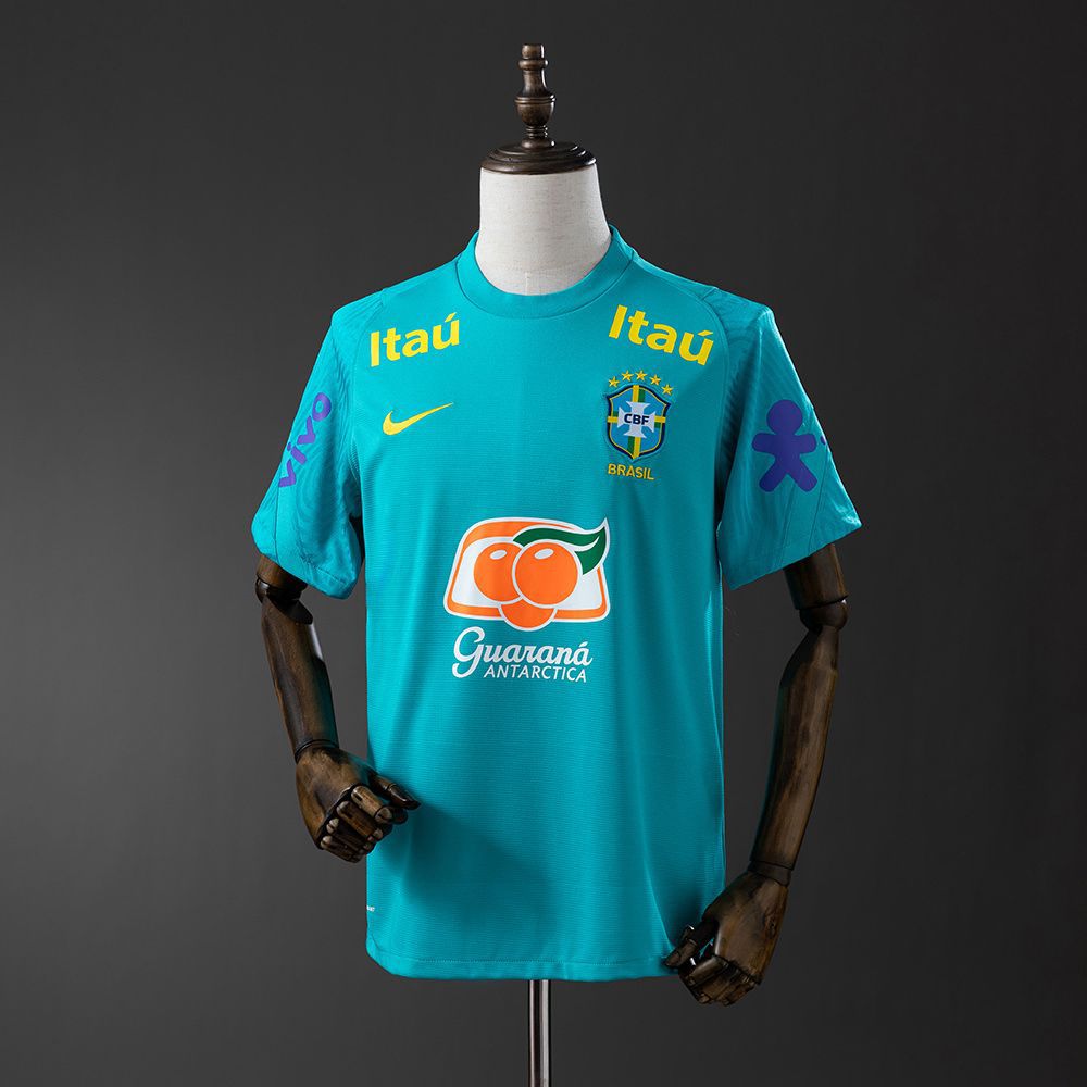 Camisa Treino Seleção Brasileira Azul Turquesa Comissão Técnica Modelo Profissional