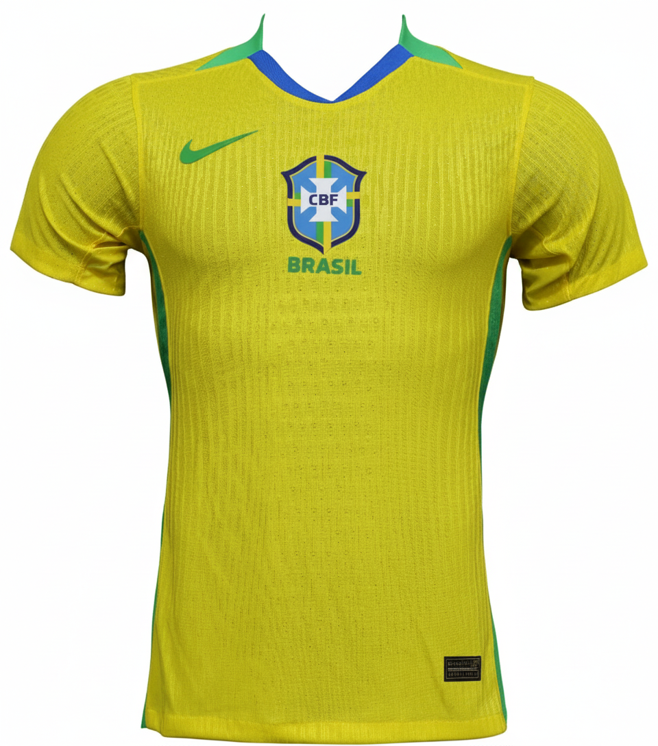 Camisa Seleção Brasileira Amarela 2024 Modelo Jogador 5 Estrelas Performance