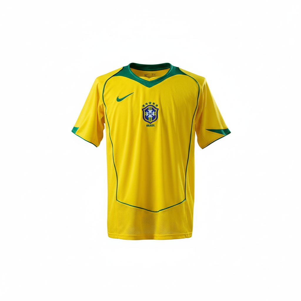 Camisa Seleção Brasileira Amarela Retrô 2006 5 Estrelas Modelo Torcedor
