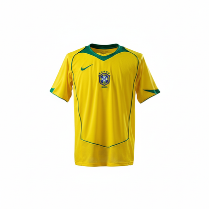 Camisa Seleção Brasileira Amarela Retrô 2006 5 Estrelas Modelo Torcedor