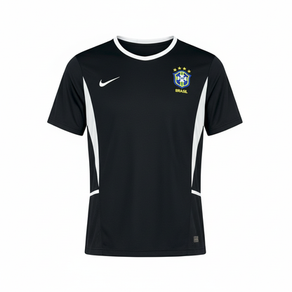 Camisa Seleção Brasileira Preta Retrô 2004 5 Estrelas Modelo Torcedor