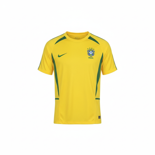 Camisa Seleção Brasileira Amarela Retrô 2004 5 Estrelas Modelo Torcedor
