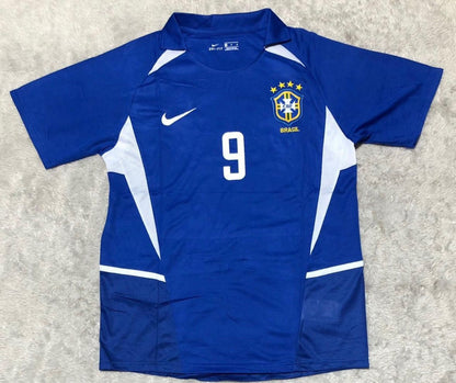 Camisa Seleção Brasileira Azul Ronaldo 9 Retrô 2004 5 Estrelas