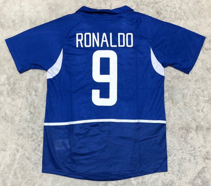 Camisa Seleção Brasileira Azul Ronaldo 9 Retrô 2004 5 Estrelas