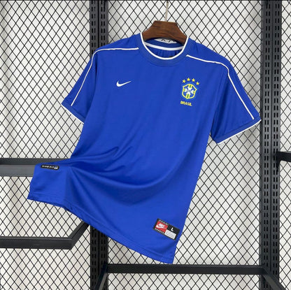 Camisa Seleção Brasileira Azul Retrô 2004 5 Estrelas Modelo Torcedor