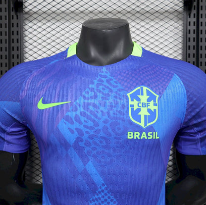 Camisa Seleção Brasileira Azul Pré-Jogo 2024 Modelo Jogador Performance