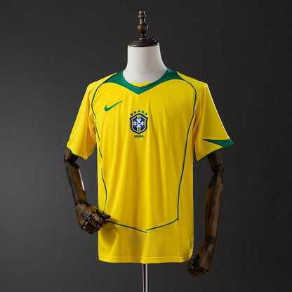 Camisa Seleção Brasileira Amarela Retrô 2006 5 Estrelas Modelo Torcedor