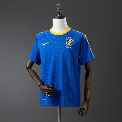 Camisa Seleção Brasileira Azul Retrô 2010 5 Estrelas Modelo Torcedor