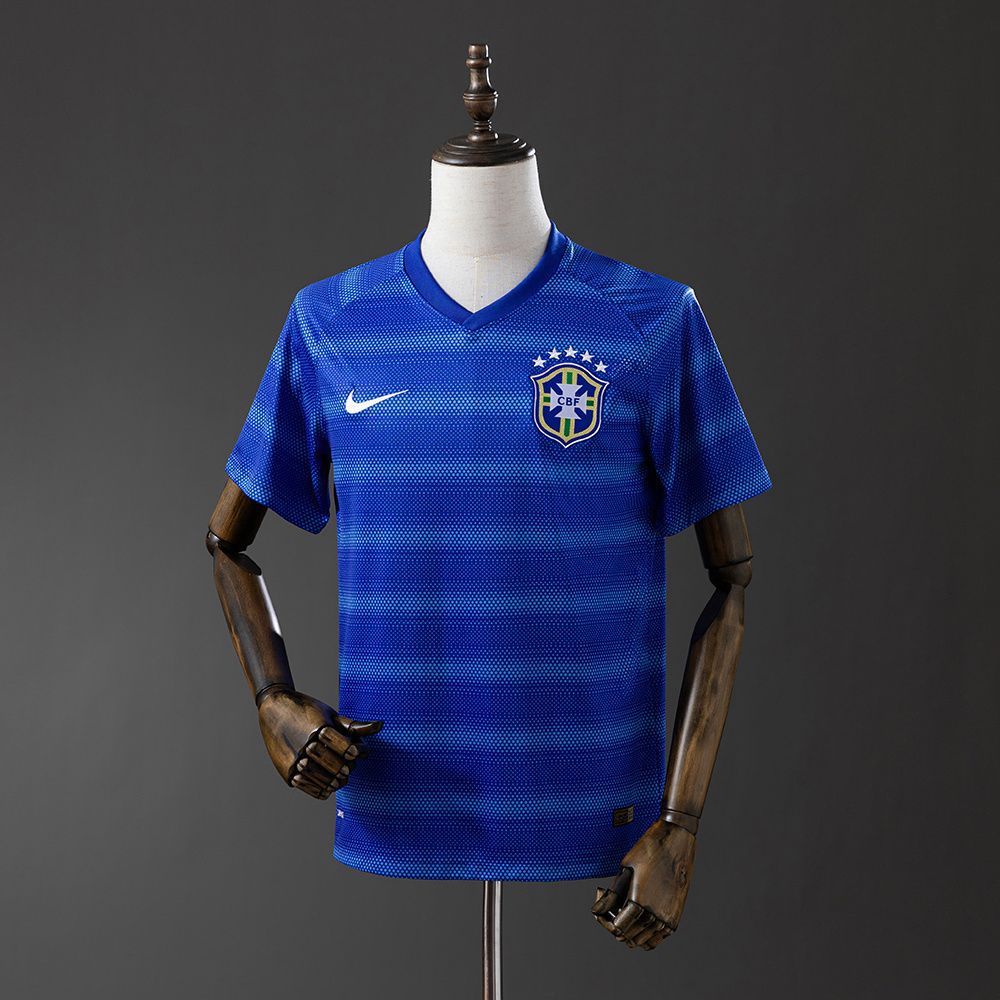 Camisa Seleção Brasileira Azul Retrô 2018 5 Estrelas Modelo Torcedor