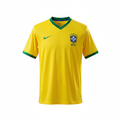 Camisa Seleção Brasileira Amarela Retrô 2006 5 Estrelas Modelo Torcedor