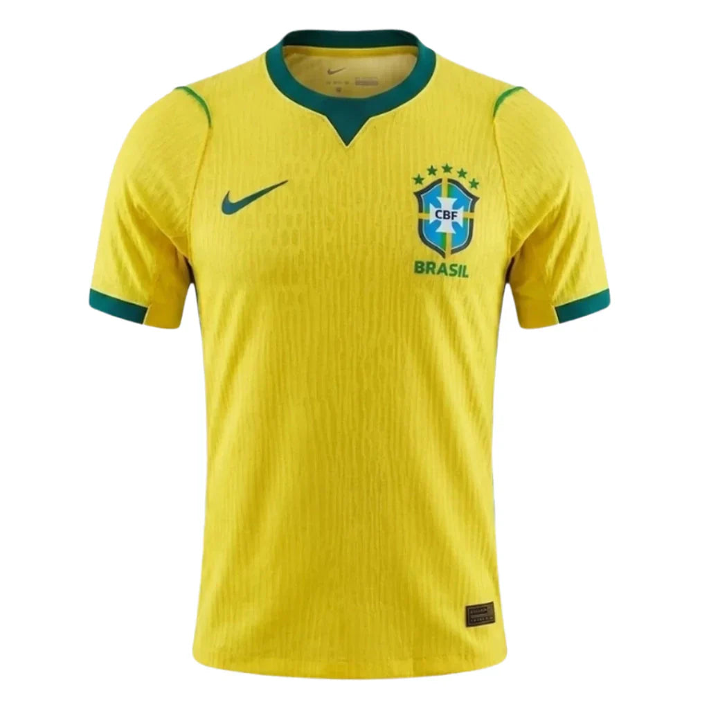 Camisa Seleção Brasil I 2026 - Jogador Nike Masculina - Amarela com detalhes em verde