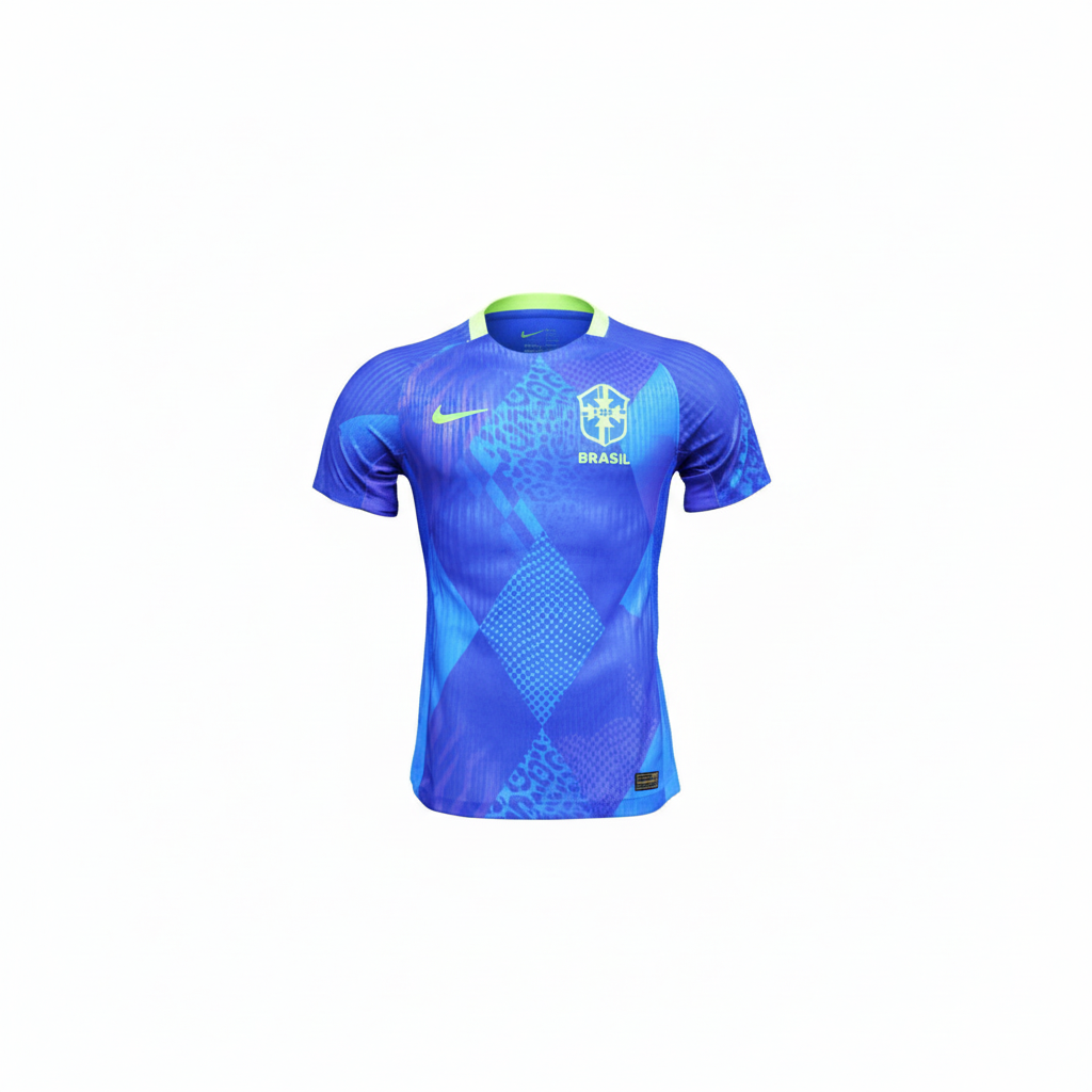 Camisa Seleção Brasileira Azul Pré-Jogo 2024 Modelo Jogador Performance
