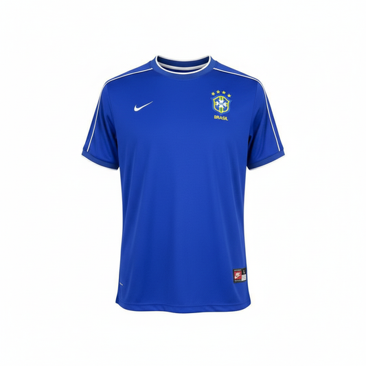 Camisa Seleção Brasileira Azul Retrô 2004 5 Estrelas Modelo Torcedor