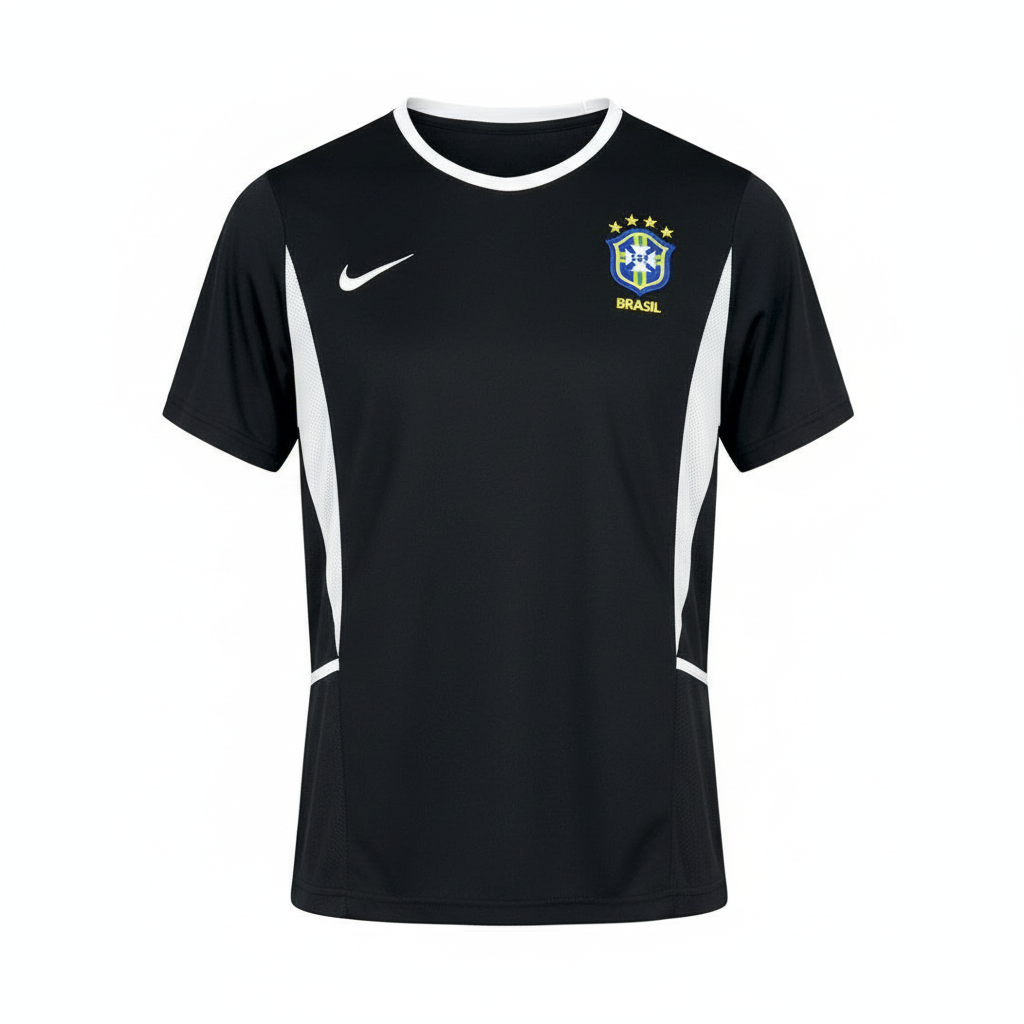 Camisa Seleção Brasileira Preta 5 Estrelas Modelo Torcedor